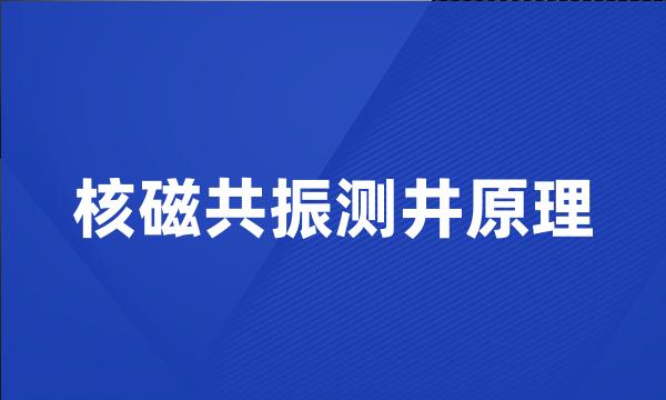 核磁共振测井原理