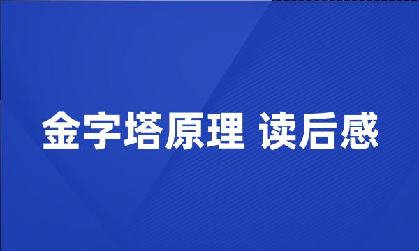 金字塔原理 读后感