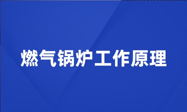 燃气锅炉工作原理