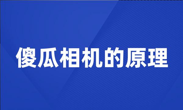 傻瓜相机的原理